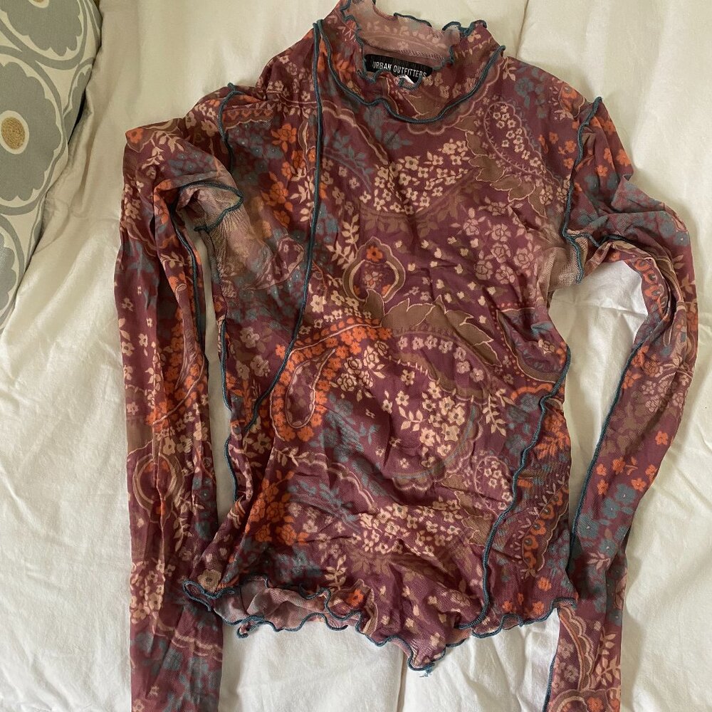 Urban Outfitters Mesh Long Sleeve Top